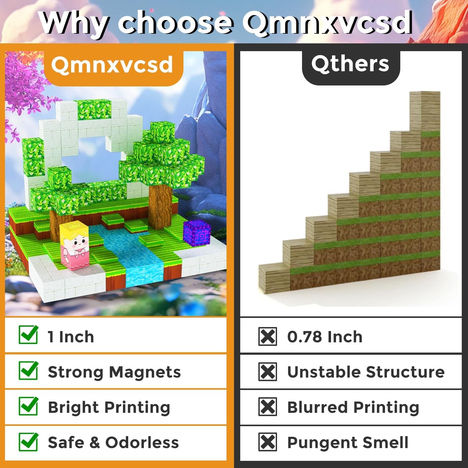 Magnetic Blocks, 100 PCS Building Blocks Set, Magnetic Tiles Building Toys for 3+ Year Old Boys & Girls, STEM Magnetic Building Blocks for Toddlers Kids