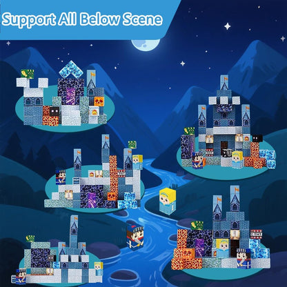 Magnetic Building Blocks for Kids, 100PCS Magnet Blocks Set, 3D Tiles Building Cubes Constructions Toys for Boys & Girls Ages 3+, STEM Sensory Educational Stacking Toy Gift for Toddlers