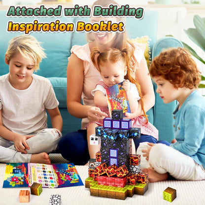 Magnetic Blocks-100Pcs Magnetic Building Cube Toys for Boys & Girls Age 3-4 4-5 6-8, STEM Montessori Sensory Toys for Toddlers Gifts for 3+ Years Old, Stacking Construction Easter Birthday Gifts
