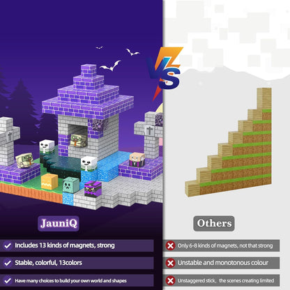 Magnetic Blocks 100 Pcs Building Toys Gifts Construction Toys for 3 4 5 6 7 8 Year Old Boys & Girls, STEM Montessori Sensory Creative Kids Toys Halloween Party Favors