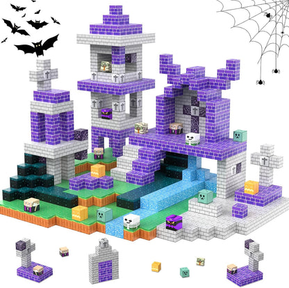 Magnetic Blocks 100 Pcs Building Toys Gifts Construction Toys for 3 4 5 6 7 8 Year Old Boys & Girls, STEM Montessori Sensory Creative Kids Toys Halloween Party Favors
