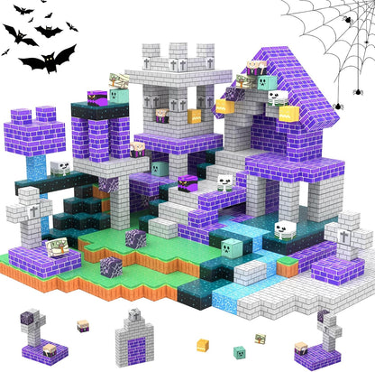 Magnetic Blocks 100 Pcs Building Toys Gifts Construction Toys for 3 4 5 6 7 8 Year Old Boys & Girls, STEM Montessori Sensory Creative Kids Toys Halloween Party Favors